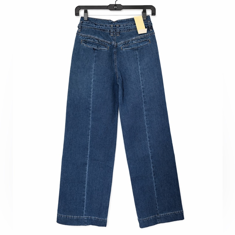 NEW SCOTCH & SODA High waisted Wide Leg COTTON Dark Blue Jeans 31” size 4,12 - Picture 4 of 16